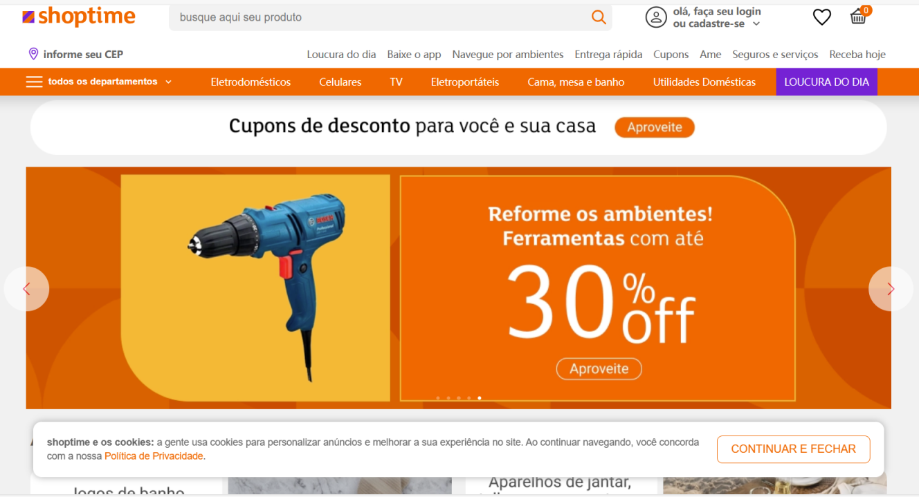 Shoptime 网站截图