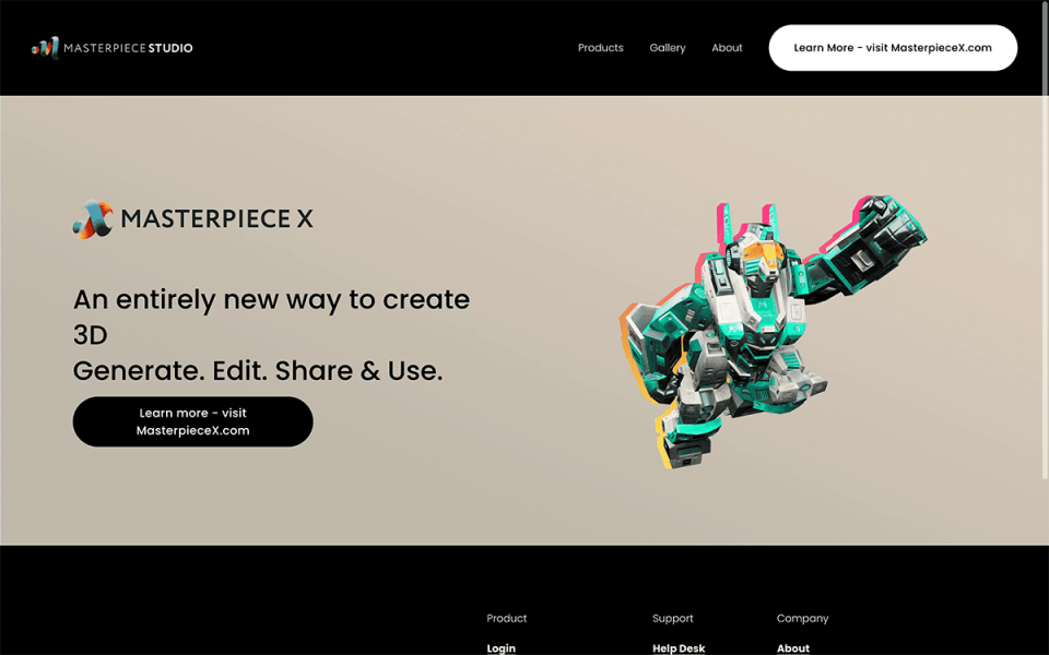 Masterpiece Studio 网站截图