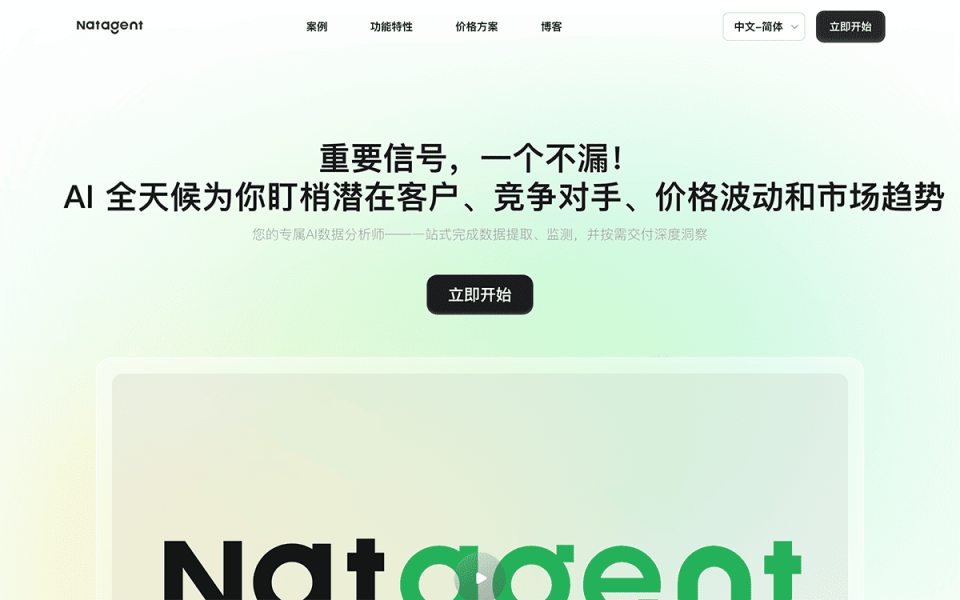 NatAgent 网站截图